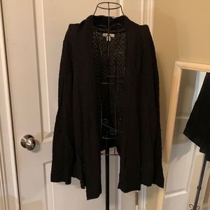 EUC Coldwater Creek black textured open cardigan size 1x (16W-18W)